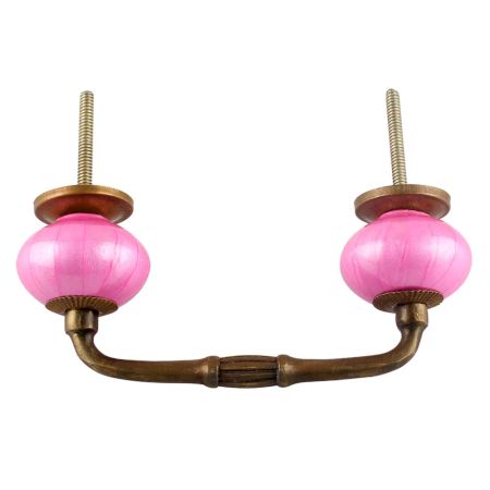 Solid Dark Neon Pink Ceramic Bridge Handle